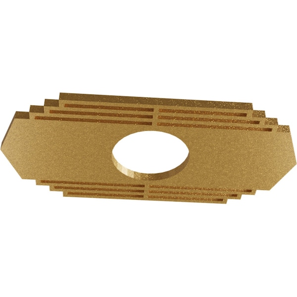 Chrysler Architectural Grade PVC Pierced Ceiling Medallion, Gold, 18W X 9H X 4 3/4ID X 1/2P